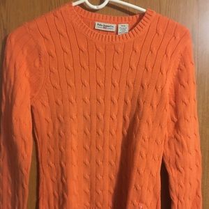 Polo Jeans Co. orange cable knit sweater